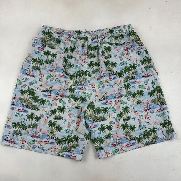 NWOT Roundtree & Yorke Caribbean Palm Lobster Starfish Swim Trunks Lined 2XT $59 - Picture 8 of 8